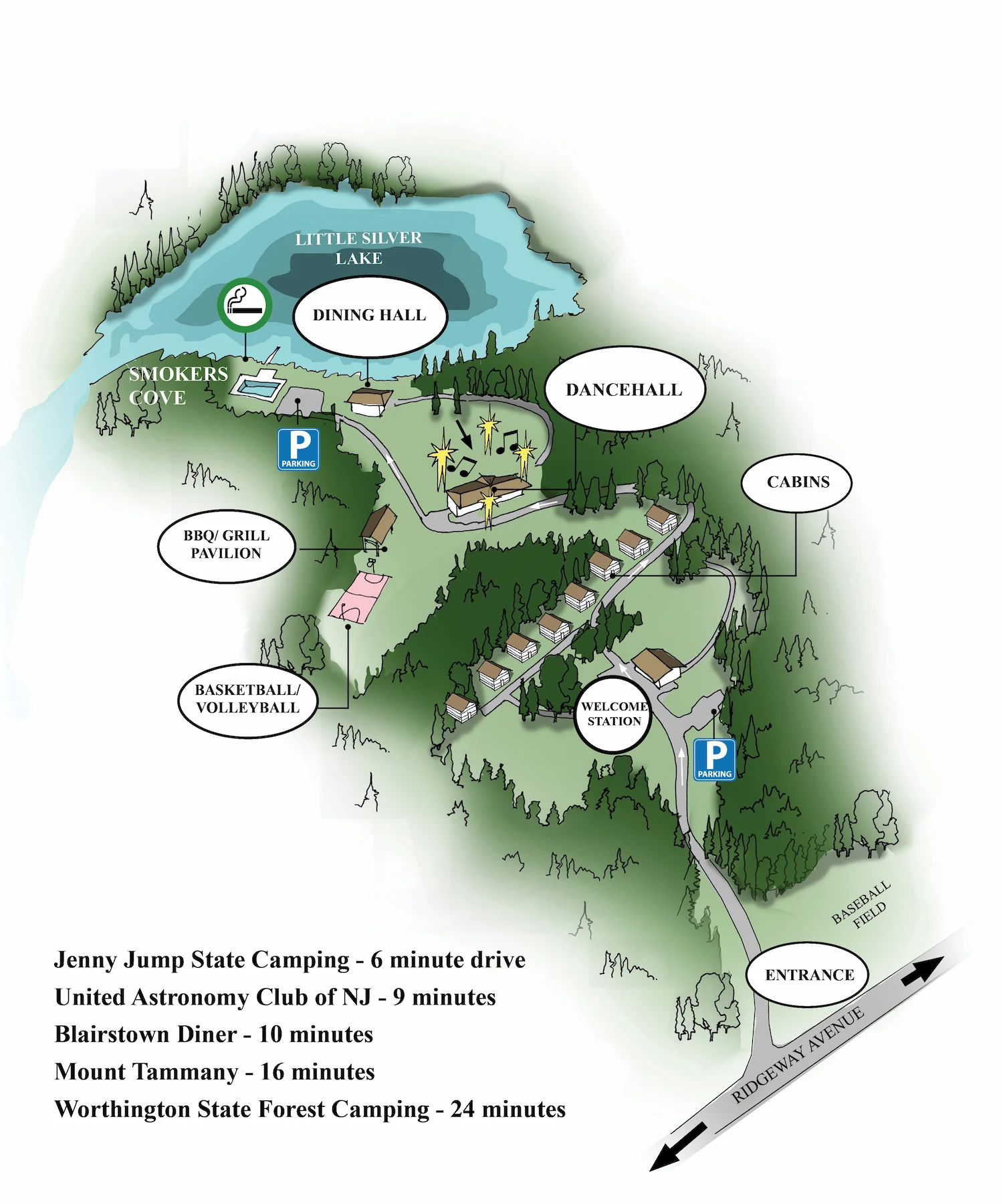 Map of camp grounds